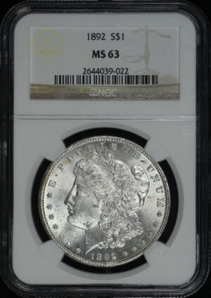 Obverse of this 1892 Morgan Dollar NGC MS-63