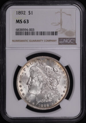 Obverse of this 1892 Morgan Dollar NGC MS-63