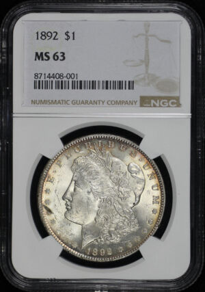 Obverse of this 1892 Morgan Dollar NGC MS-63