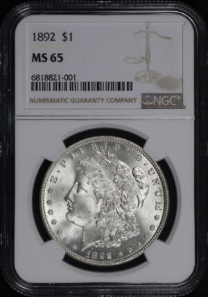Obverse of this 1892 Morgan Dollar NGC MS-65