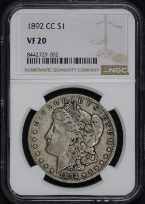 Obverse of this 1892-CC Morgan Dollar NGC VF-20