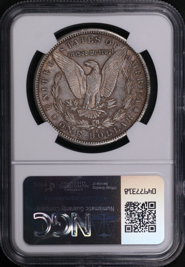 Reverse of this 1892-CC Morgan Dollar NGC AU-55