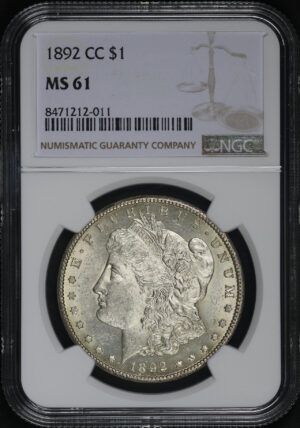 Obverse of this 1892-CC Morgan Dollar NGC MS-61