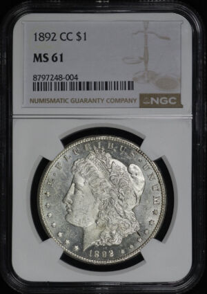 Obverse of this 1892-CC Morgan Dollar NGC MS-61