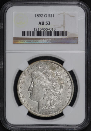 Obverse of this 1892-O Morgan Dollar NGC AU-53