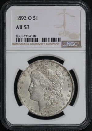 Obverse of this 1892-O Morgan Dollar NGC AU-53