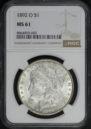 Obverse of this 1892-O Morgan Dollar NGC MS-61
