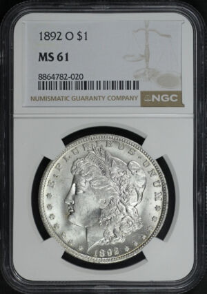 Obverse of this 1892-O Morgan Dollar NGC MS-61