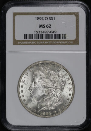 Obverse of this 1892-O Morgan Dollar NGC MS-62