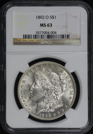Obverse of this 1892-O Morgan Dollar NGC MS-63