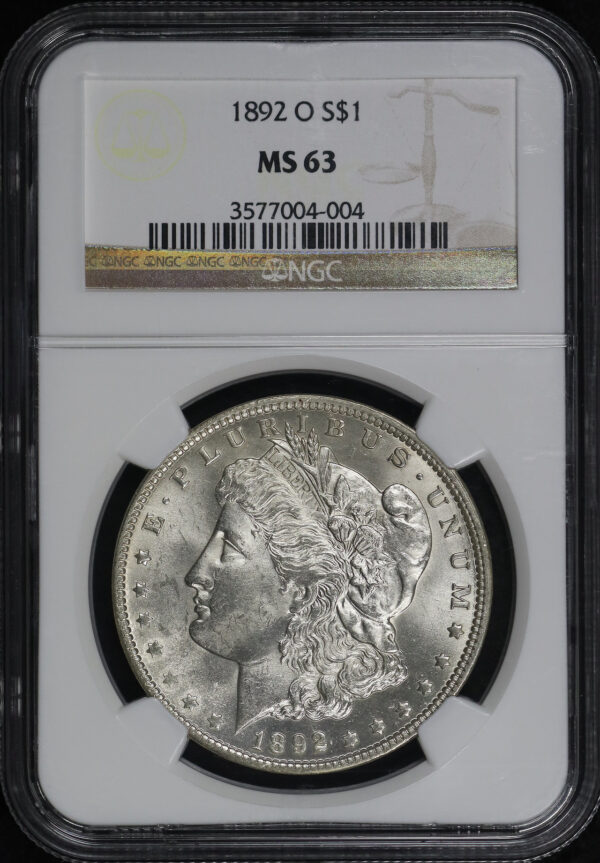 Obverse of this 1892-O Morgan Dollar NGC MS-63
