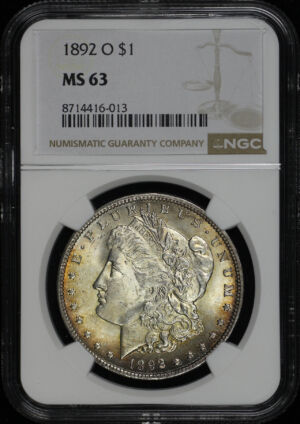 Obverse of this 1892-O Morgan Dollar NGC MS-63