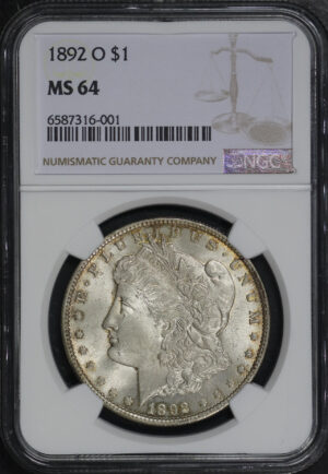 Obverse of this 1892-O Morgan Dollar NGC MS-64