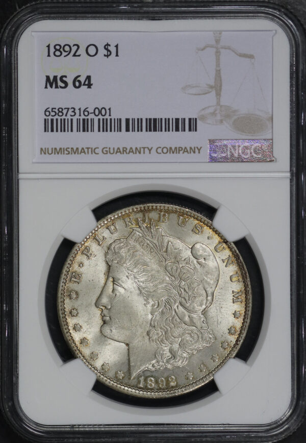 Obverse of this 1892-O Morgan Dollar NGC MS-64