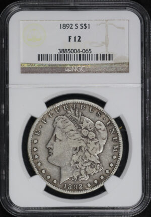 Obverse of this 1892-S Morgan Dollar NGC F-12