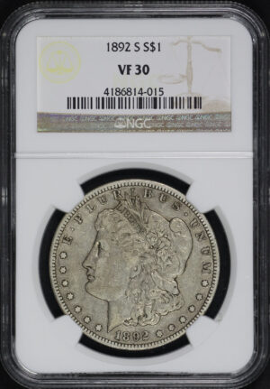Obverse of this 1892-S Morgan Dollar NGC VF-30