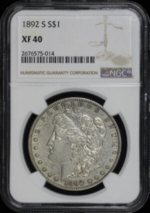 Obverse of this 1892-S Morgan Dollar NGC XF-40