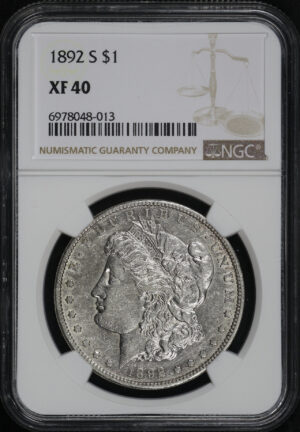 Obverse of this 1892-S Morgan Dollar NGC XF-40