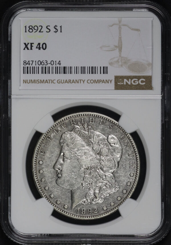 Obverse of this 1892-S Morgan Dollar NGC XF-40