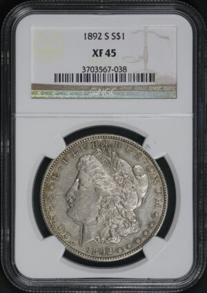 Obverse of this 1892-S Morgan Dollar NGC XF-45