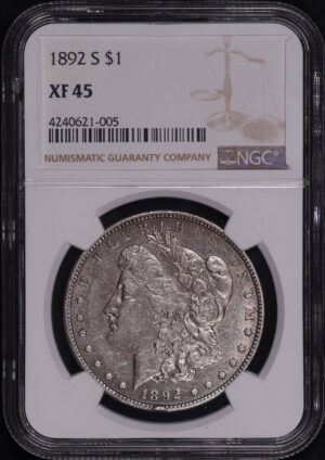 Obverse of this 1892-S Morgan Dollar NGC XF-45