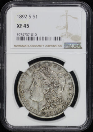 Obverse of this 1892-S Morgan Dollar NGC XF-45