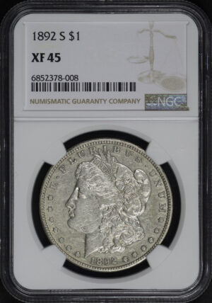 Obverse of this 1892-S Morgan Dollar NGC XF-45