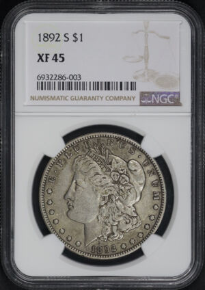 Obverse of this 1892-S Morgan Dollar NGC XF-45