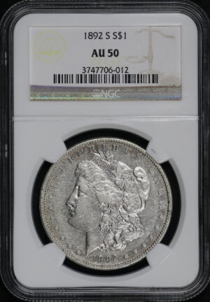 Obverse of this 1892-S Morgan Dollar NGC AU-50