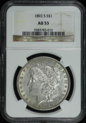 Obverse of this 1892-S Morgan Dollar NGC AU-53