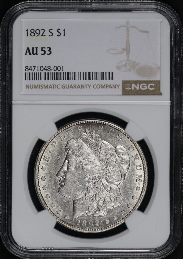Obverse of this 1892-S Morgan Dollar NGC AU-53