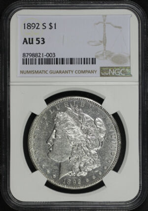 Obverse of this 1892-S Morgan Dollar NGC AU-53