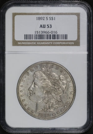 Obverse of this 1892-S Morgan Dollar NGC AU-53
