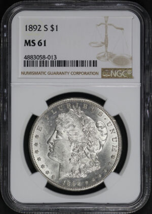 Obverse of this 1892-S Morgan Dollar NGC MS-61