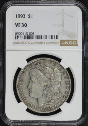 Obverse of this 1893 Morgan Dollar NGC VF-30