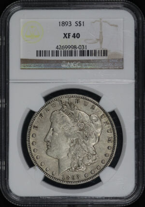 Obverse of this 1893 Morgan Dollar NGC XF-40