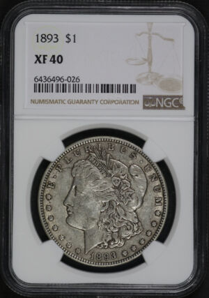 Obverse of this 1893 Morgan Dollar NGC XF-40