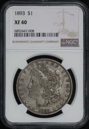 Obverse of this 1893 Morgan Dollar NGC XF-40