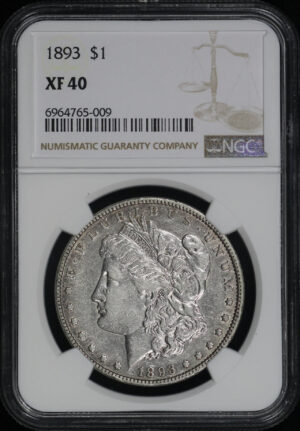 Obverse of this 1893 Morgan Dollar NGC XF-40