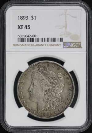 Obverse of this 1893 Morgan Dollar NGC XF-45