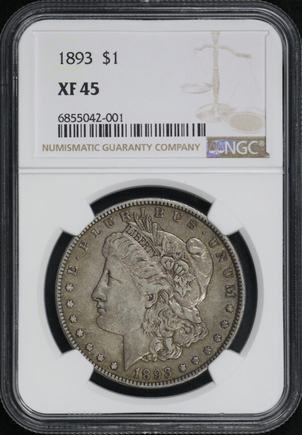 Obverse of this 1893 Morgan Dollar NGC XF-45
