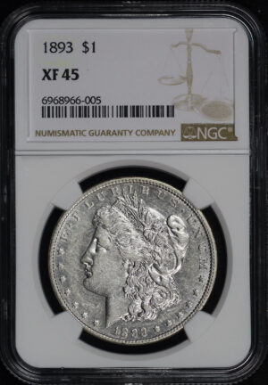 Obverse of this 1893 Morgan Dollar NGC XF-45