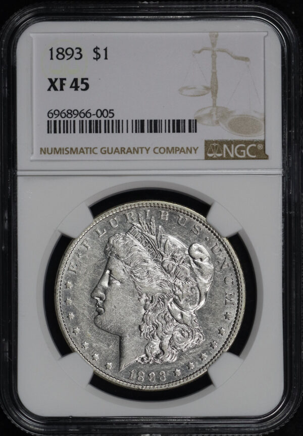 Obverse of this 1893 Morgan Dollar NGC XF-45