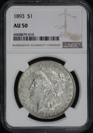 Obverse of this 1893 Morgan Dollar NGC AU-50