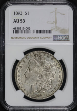 Obverse of this 1893 Morgan Dollar NGC AU-53