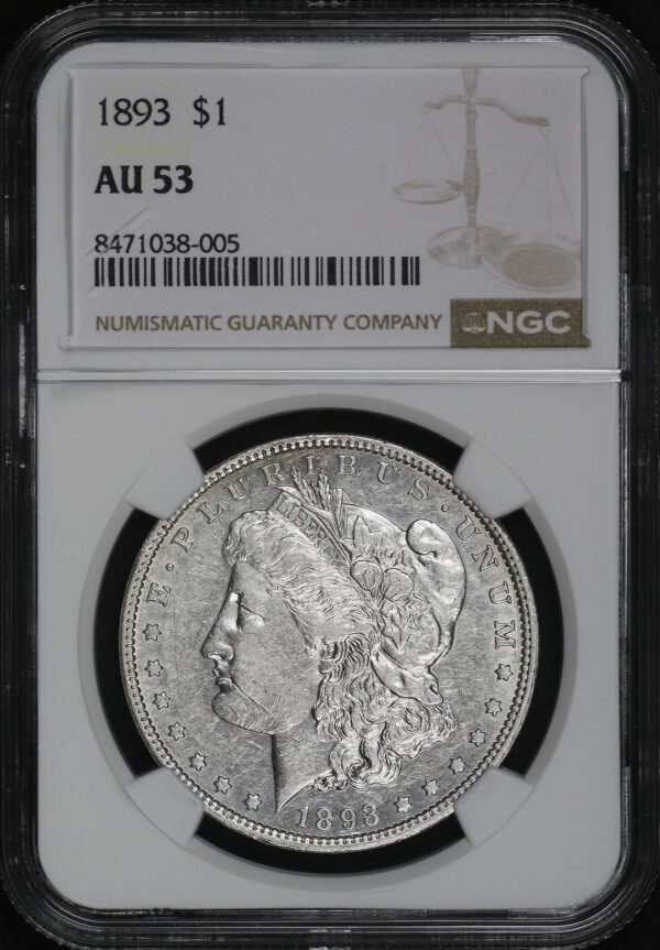 Obverse of this 1893 Morgan Dollar NGC AU-53