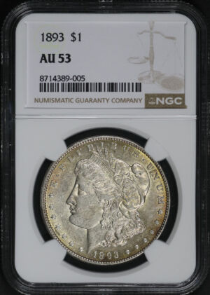 Obverse of this 1893 Morgan Dollar NGC AU-53