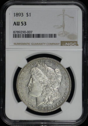 Obverse of this 1893 Morgan Dollar NGC AU-53