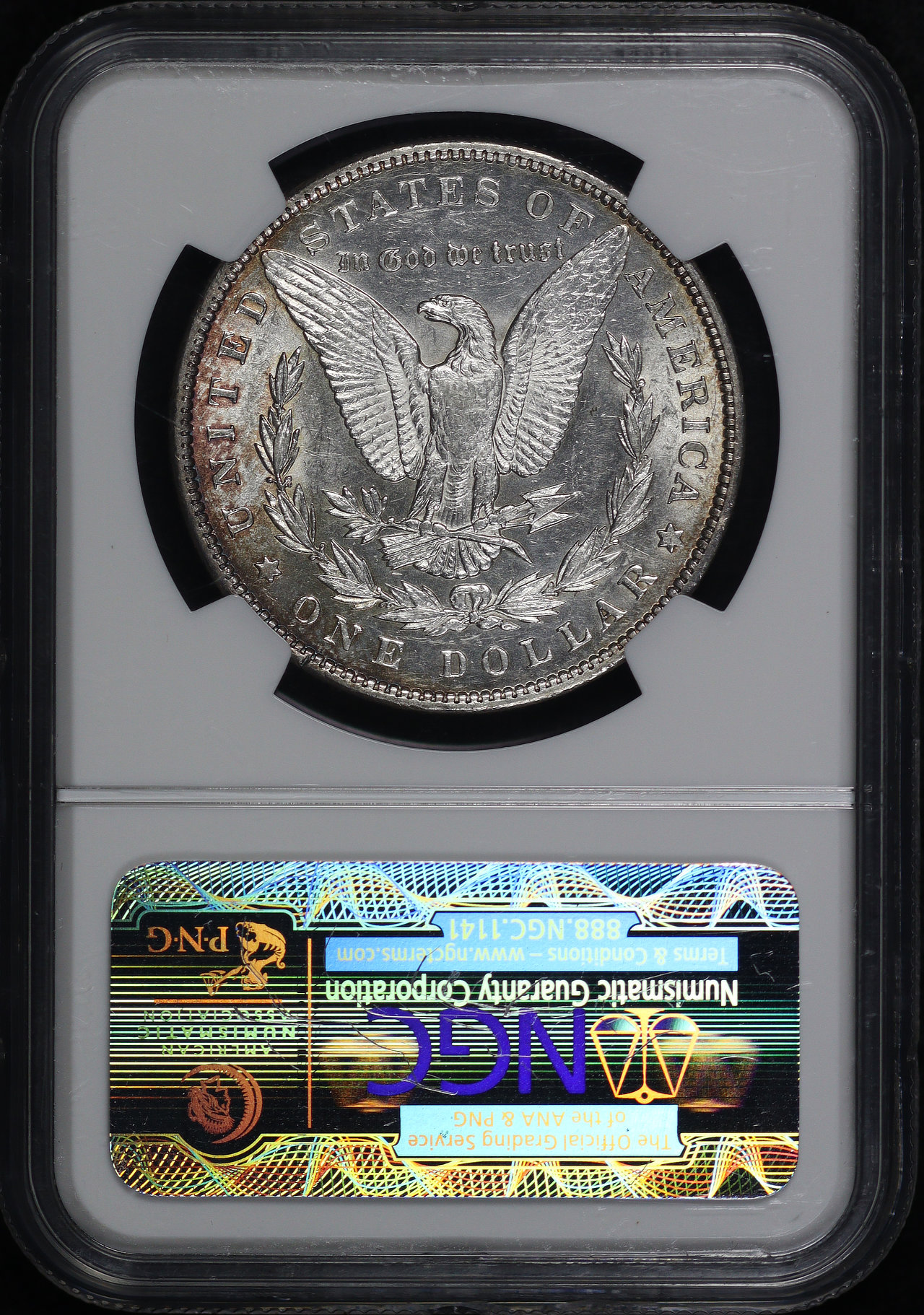 Reverse of this 1893 Morgan Dollar NGC AU-55