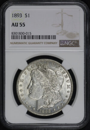 Obverse of this 1893 Morgan Dollar NGC AU-55